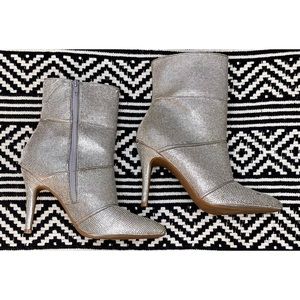 Andiamo Sliver Sparkle Bling Heeled Boots